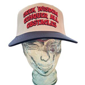 Seek wisdom to Conquer all Obstacles curved bill snapback cap
